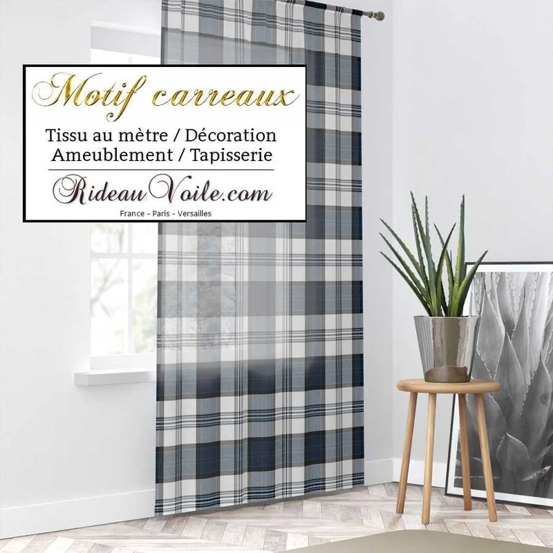 Chalet bois style traditionnel montagne tissu tartan Laine carreaux écossais bleu