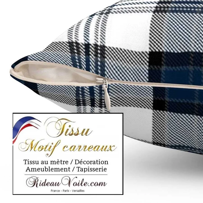 Chalet bois style traditionnel montagne tissu tartan Laine carreaux écossais bleu