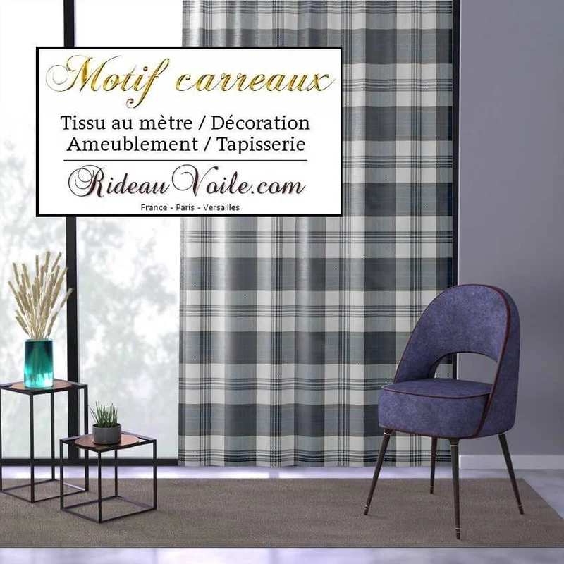Chalet bois style traditionnel montagne tissu tartan Laine carreaux écossais bleu