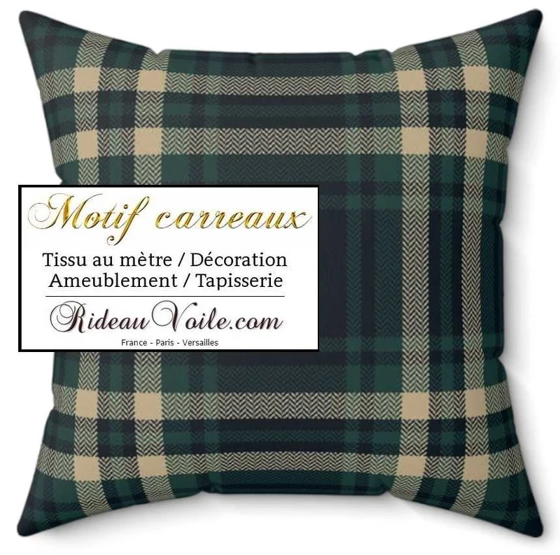 Décoratrice Architecte d'intérieur de Chalets tartan Laine carreaux écossais bleu