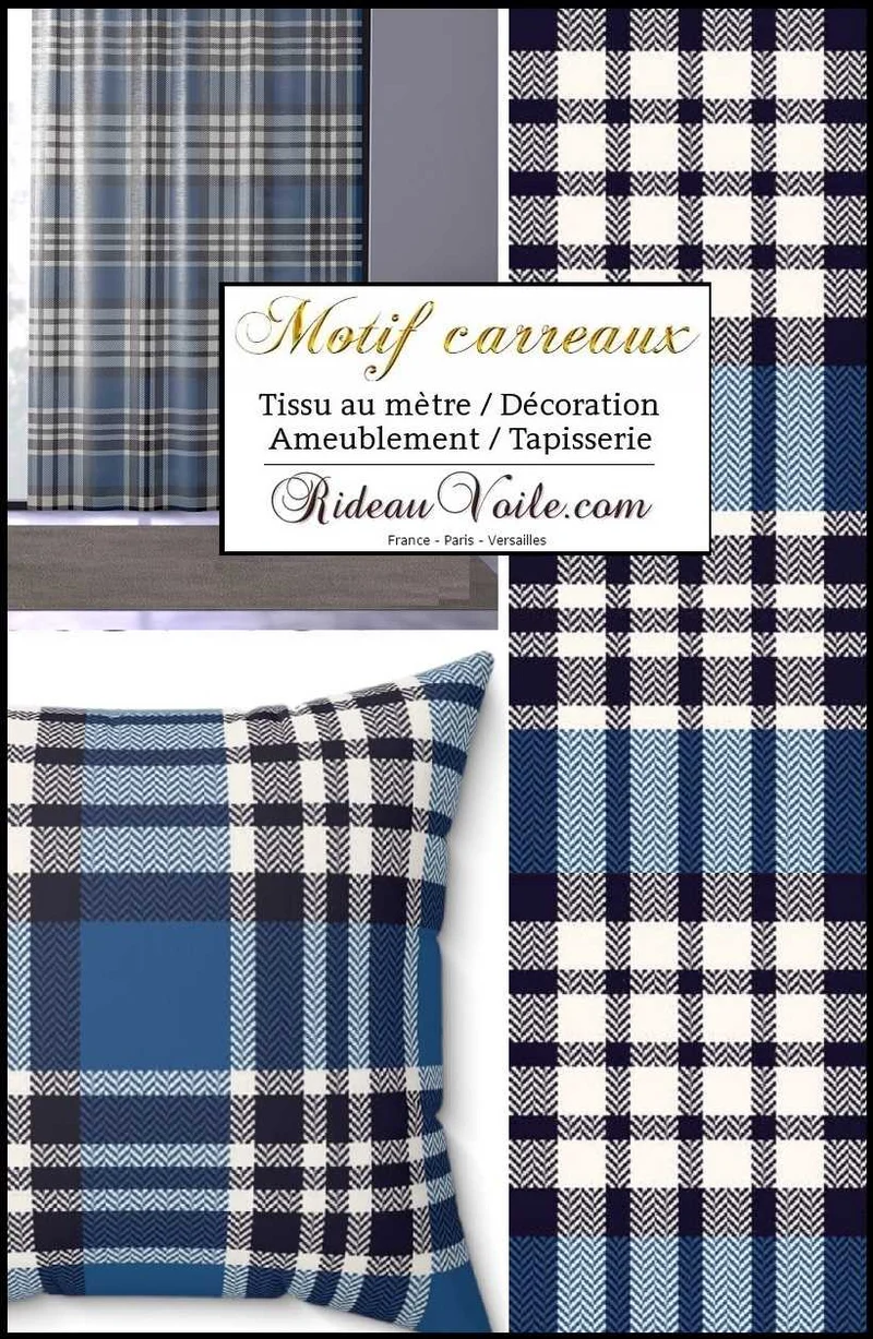 Décorateur et Architecte d'intérieur de Chalets tartan Laine carreaux écossais bleu