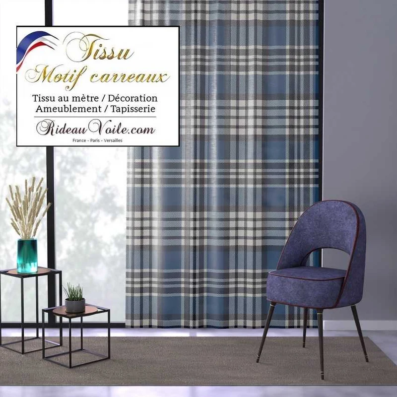 Décorateur et Architecte d'intérieur de Chalets tartan Laine carreaux écossais bleu