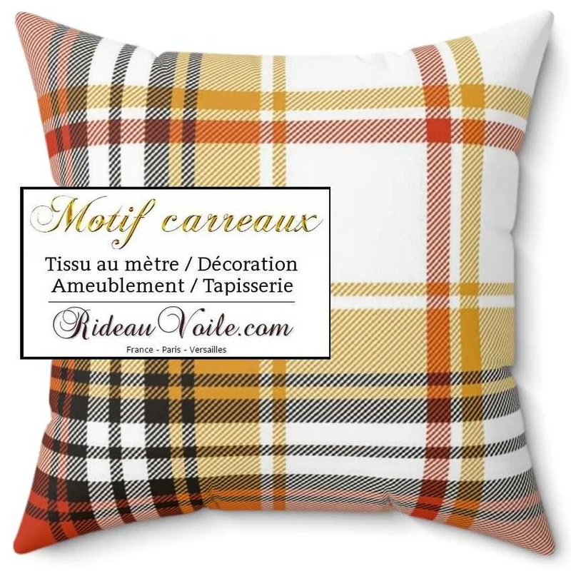 Architecte d'intérieur Chalet tartan Laine carreaux écossais orange brun marron