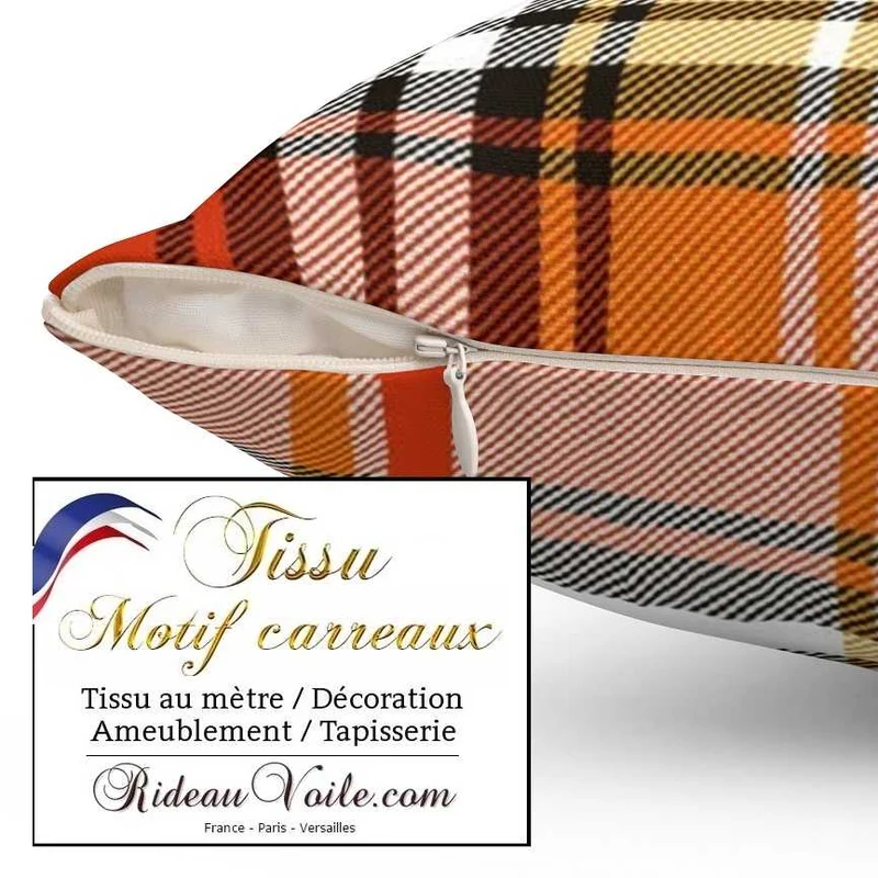 Architecte d'intérieur Chalet tartan Laine carreaux écossais orange brun marron