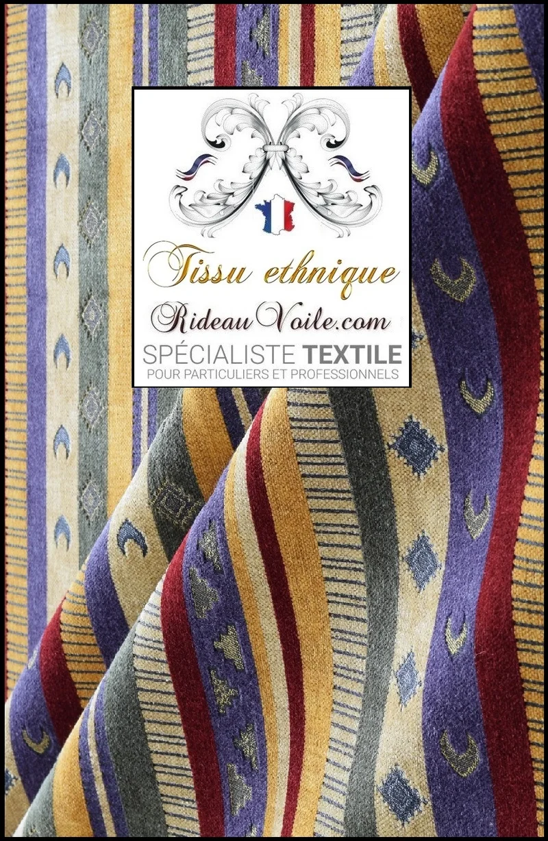 Tissu ameublement tapisserie Kilim mexicain Boho velours au mètre rideau canapé