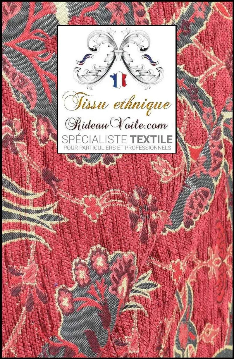 Tissu ameublement Kilim Boho Boho Turc Aztec Ottoman rouge mètre