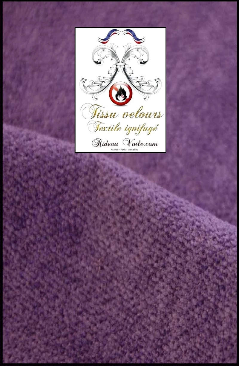 Tissu non feu ameublement velours lilas violet mètre Ignifugé rideau tapisserie siège