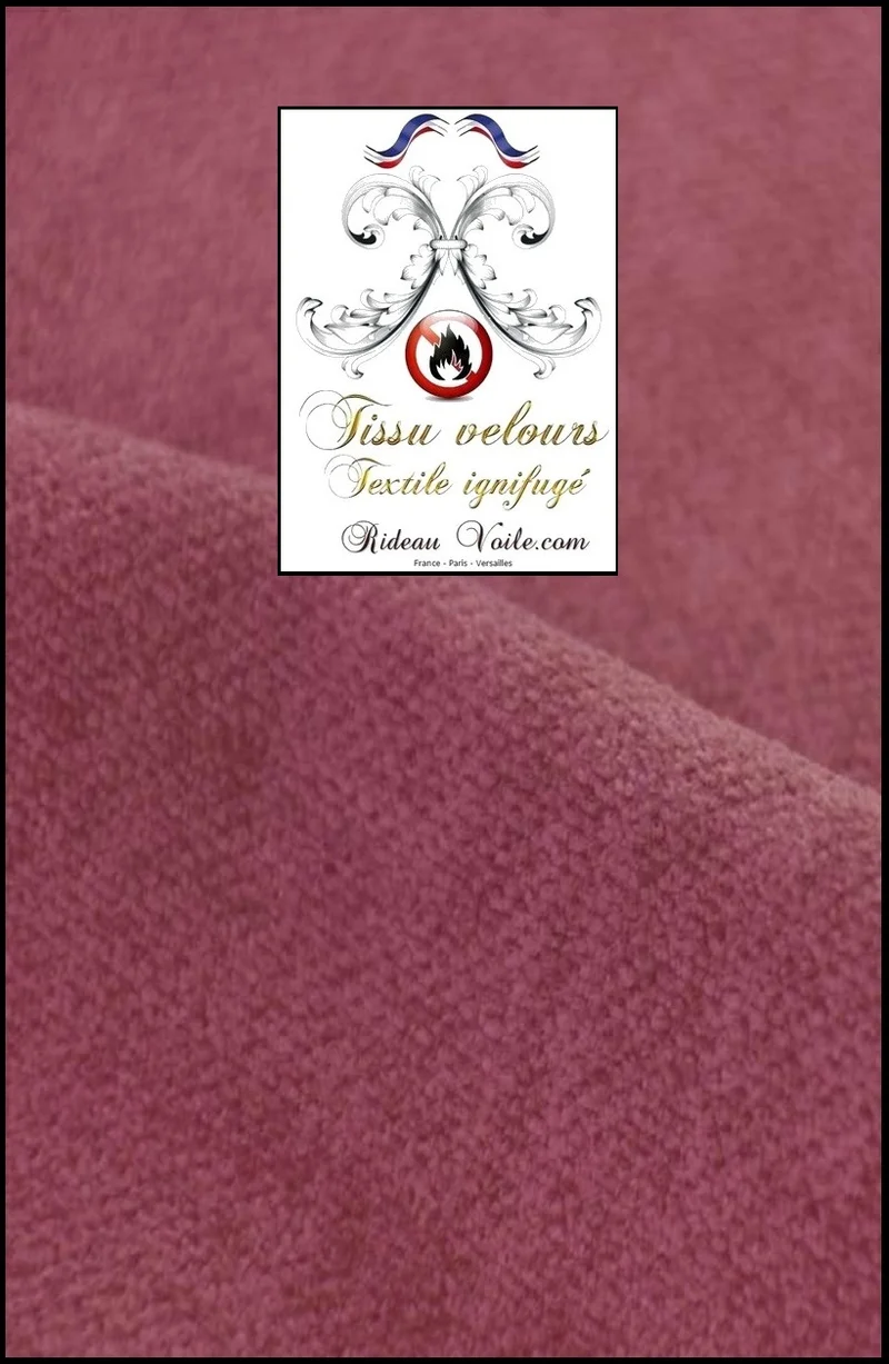 Tissu non feu ameublement velours violet au mètre Ignifugé rideau tapisserie siège