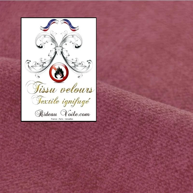 Tissu non feu ameublement velours violet au mètre Ignifugé rideau tapisserie siège