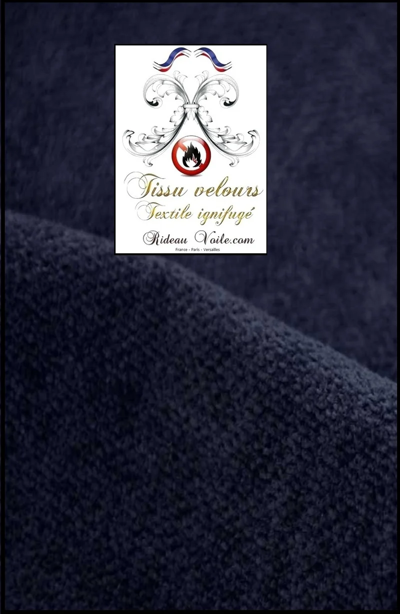 Tissus ameublement velours noir uni au mètre Ignifugé Velvet fabrics fireproof meter