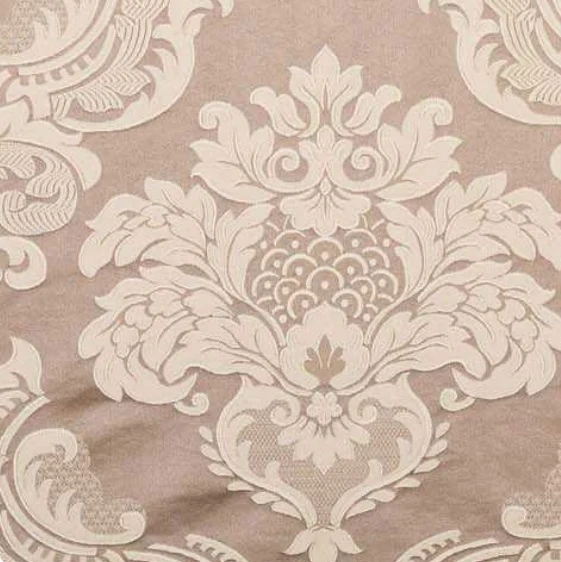 Jacquard Damas Baroque Tissu ameublement au mètre Damassé floral Damasco beige