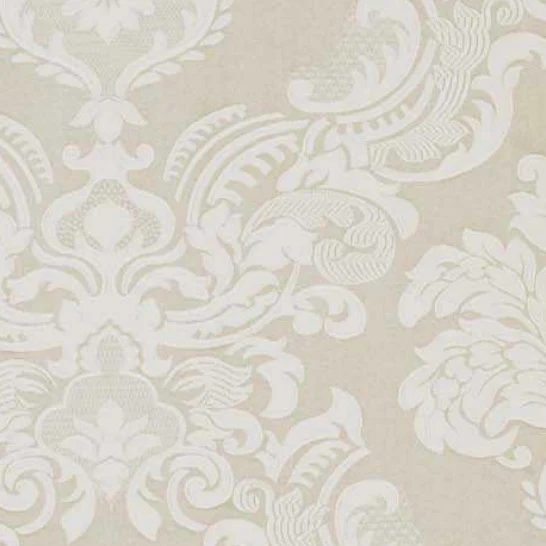 Tissu ameublement Jacquard Damas Baroque au mètre Damassé floral Damasco écru