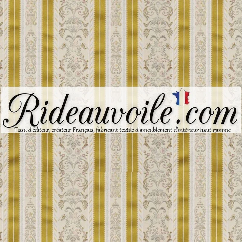 Tissu Or Directoire éditeur ameublement Jacquard rayures lignes mètre rideau