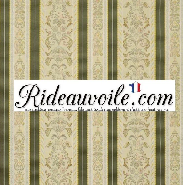 Vert Empire Tissu Directoire éditeur ameublement Jacquard rayures mètre rideau