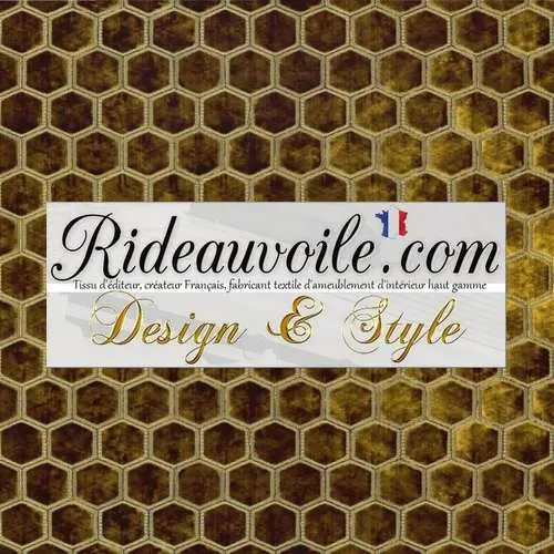 Jacquard ameublement velours Ocre jaune brodé géométrique motif au mètre rideau