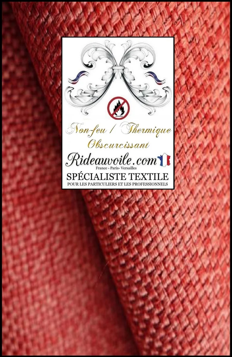 Jacquard effet Jute lin grande largeur occultant isolant thermique non-feu mètre