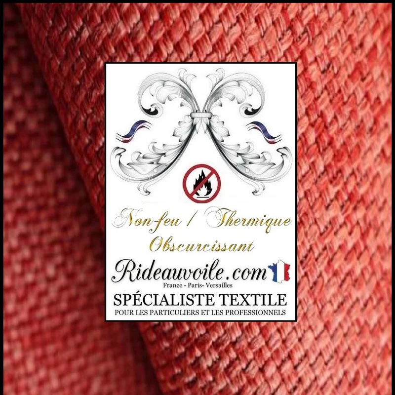 Jacquard effet Jute lin grande largeur occultant isolant thermique non-feu mètre