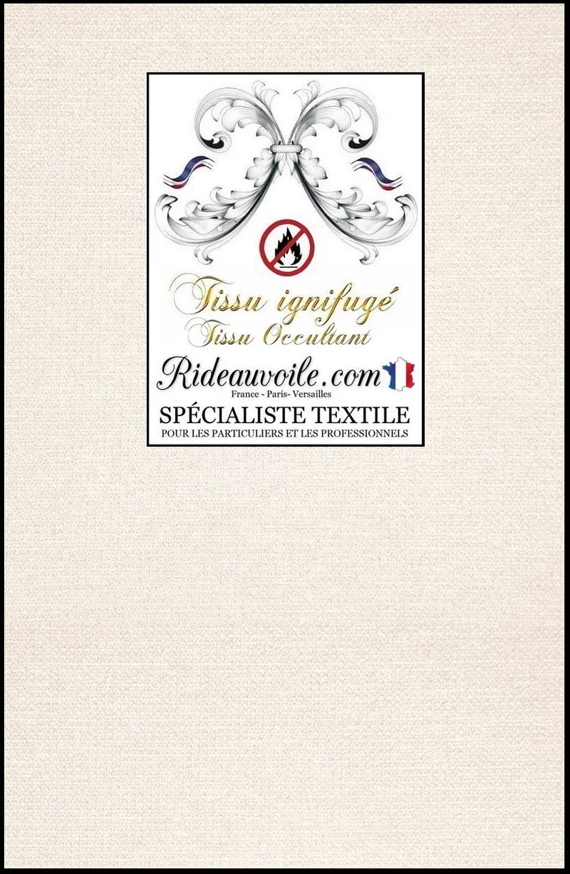 Tissu grande largeur ivoire occultant isolant thermique phonique acoustique mètre