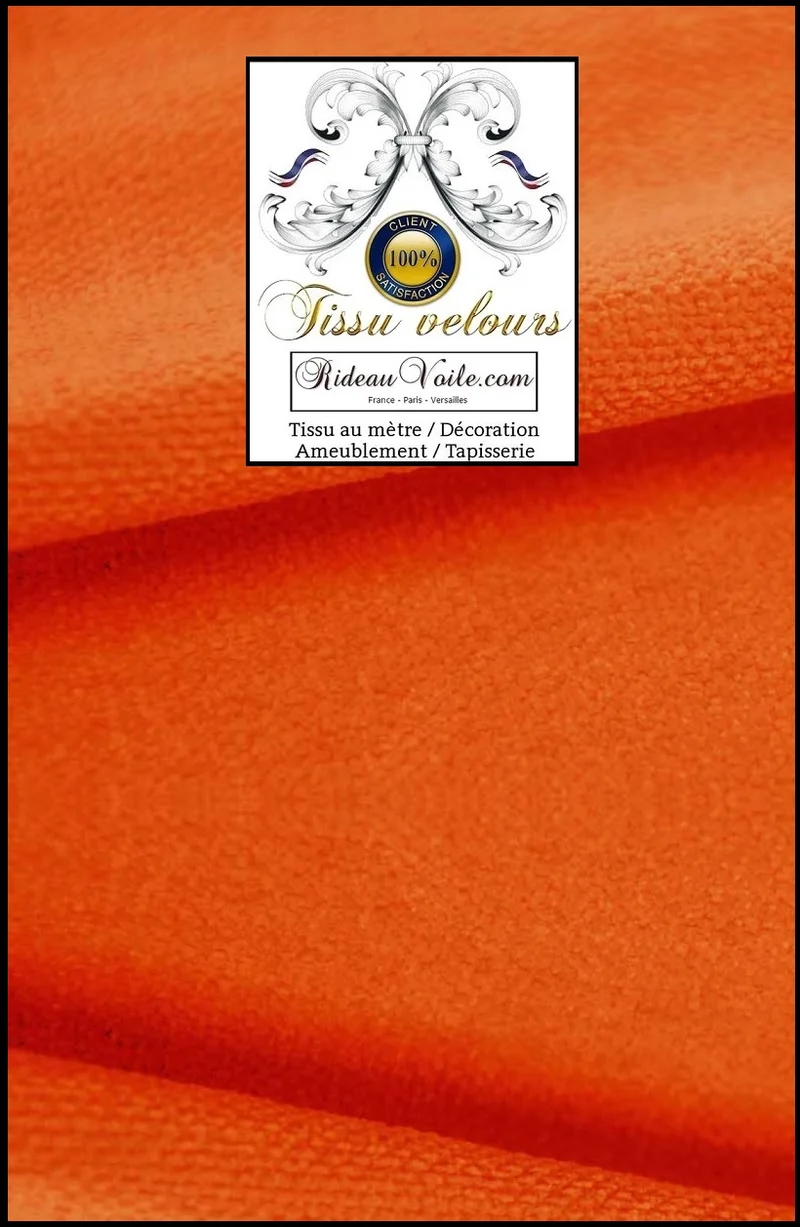 Architecte d'intérieur tissu couturière d'ameublement velours orange au mètre rideau