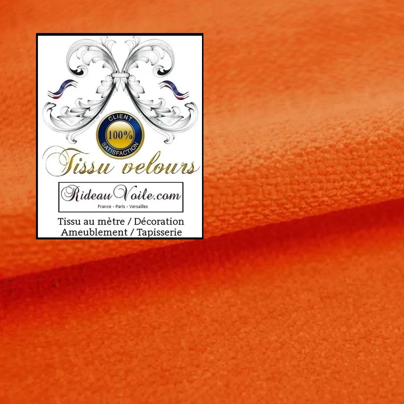 Architecte d'intérieur tissu couturière d'ameublement velours orange au mètre rideau