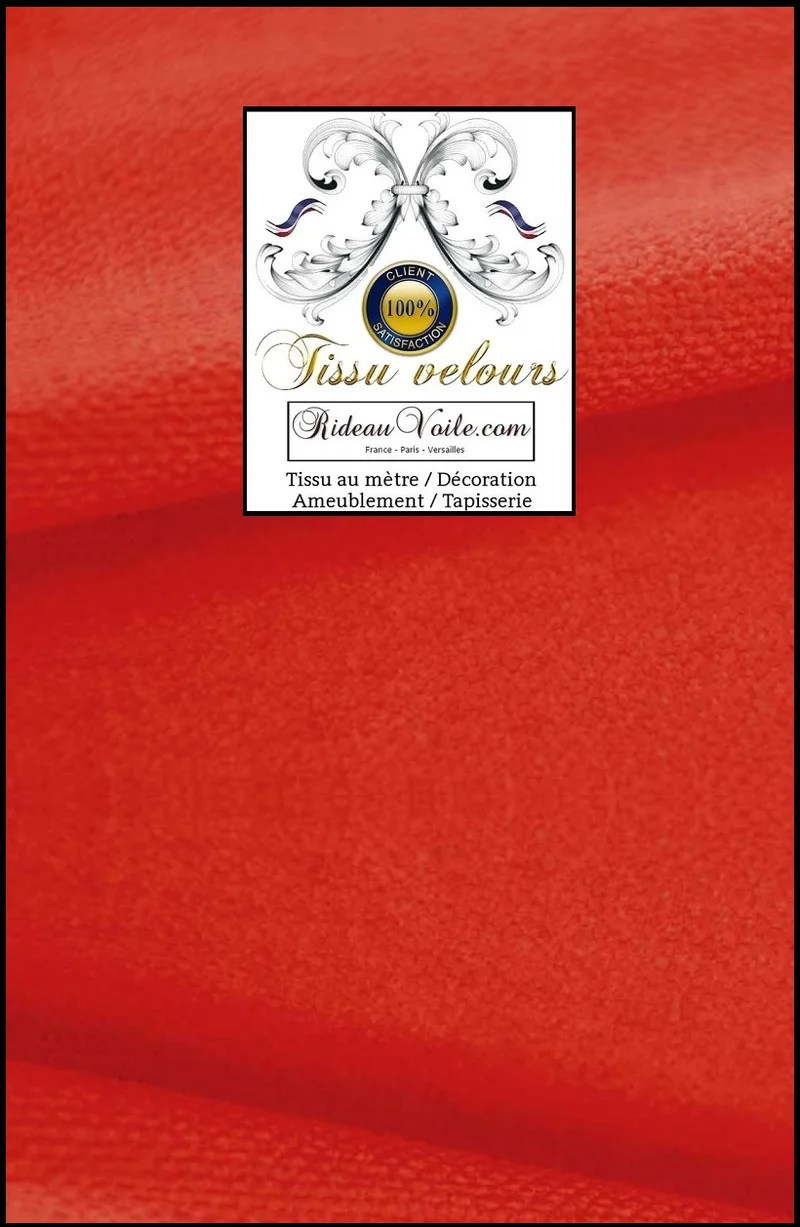 Tissu haut de gamme ameublement velours orange réversible au mètre canapé rideau