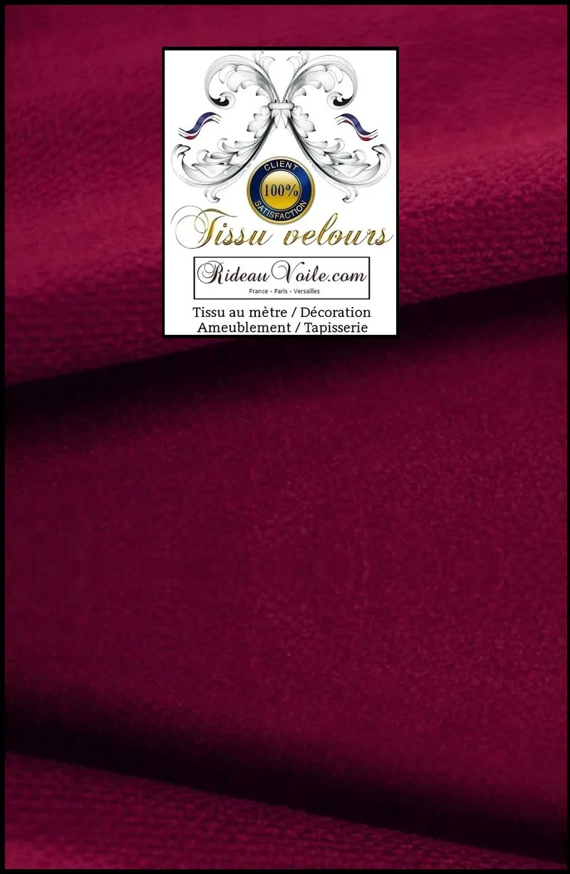 Tissu haut gamme velours ameublement velours rose prune réversible mètre canapé rideau