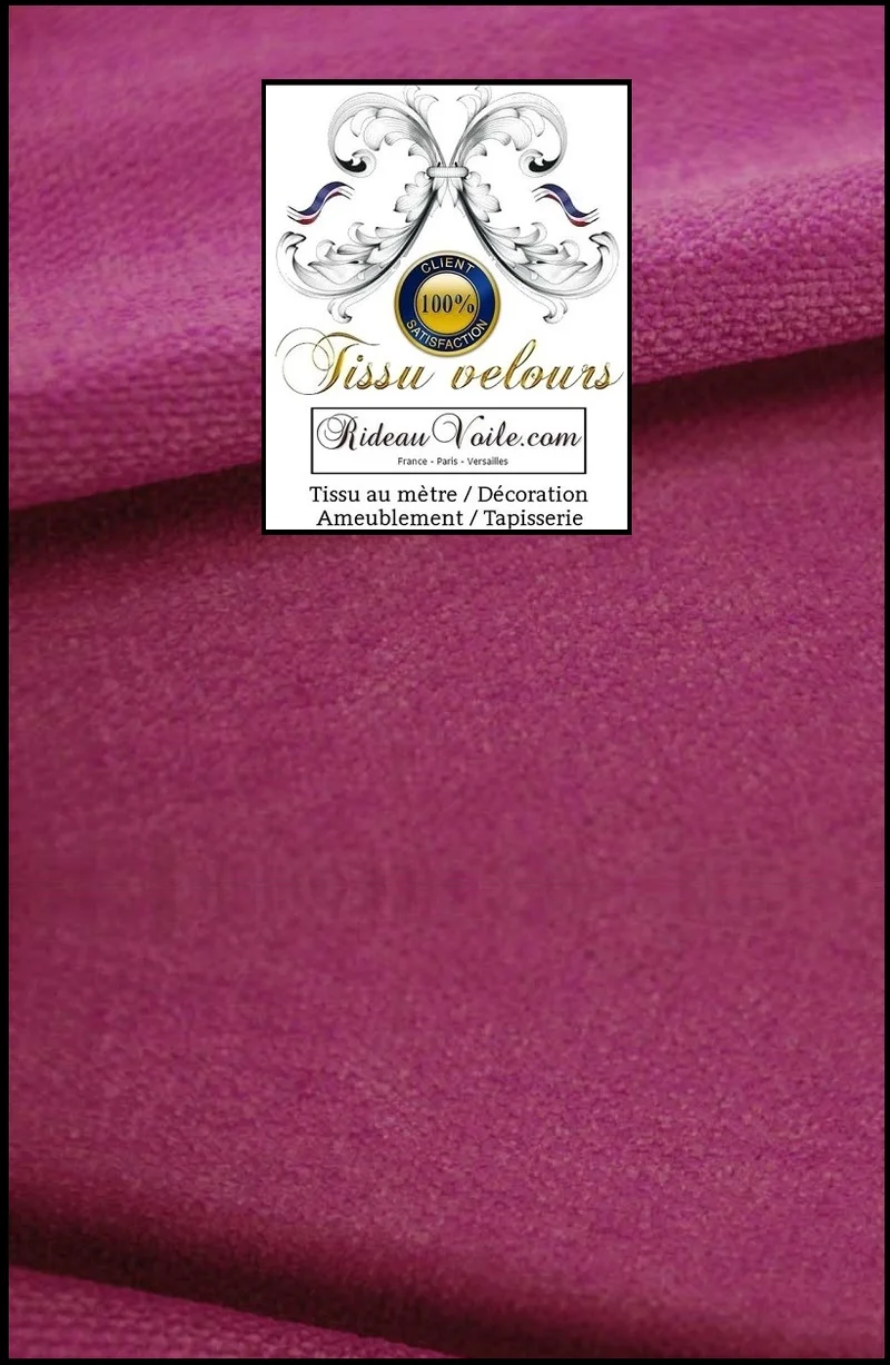 Textile haut gamme d'ameublement velours rose praline réversible mètre canapé rideau
