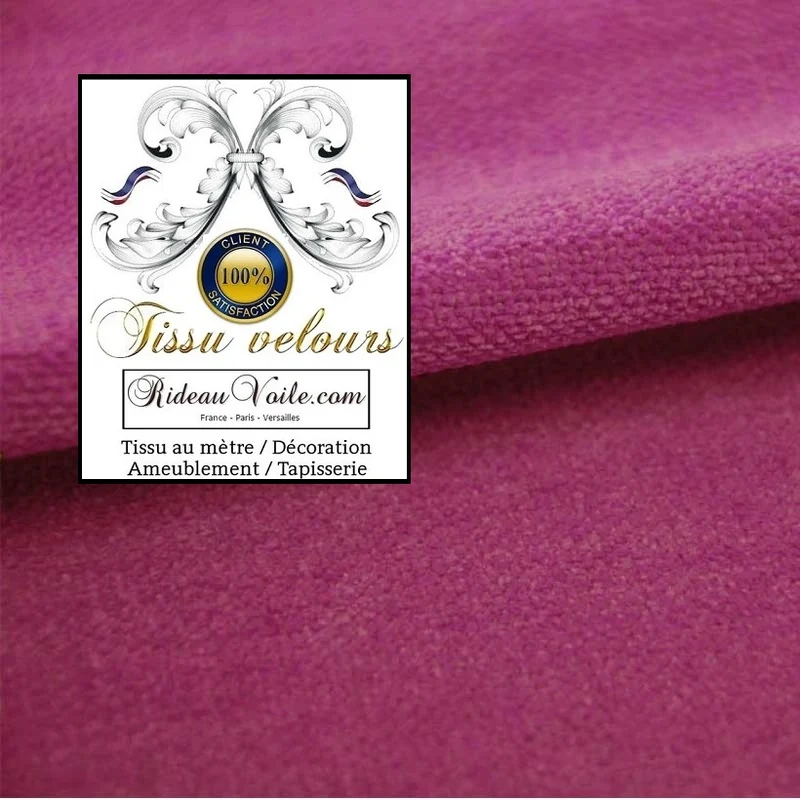 Textile haut gamme d'ameublement velours rose praline réversible mètre canapé rideau