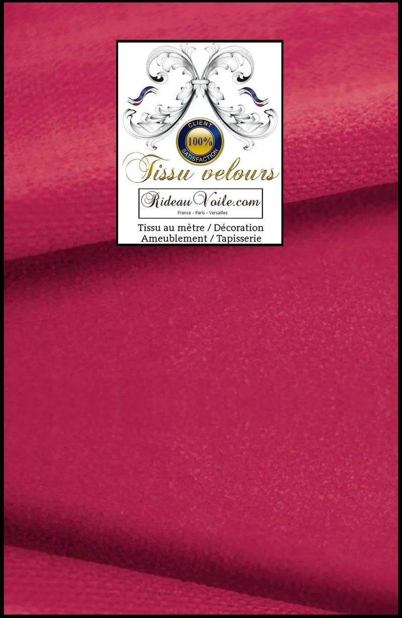 Velours de luxe éditeur textile ameublement rose fushia réversible mètre canapé rideau
