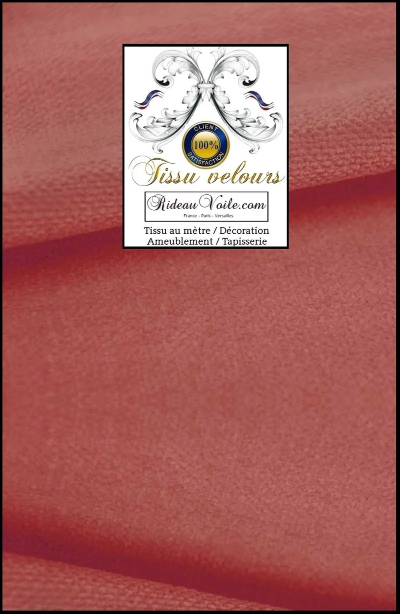 Boutique Étoffe d'éditeur textile d'ameublement velours rose réversible mètre rideau