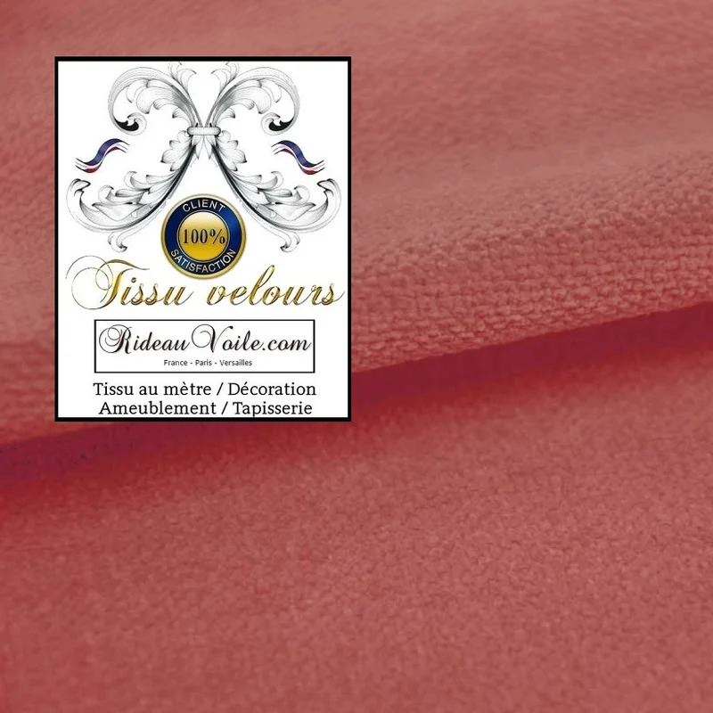 Boutique Étoffe d'éditeur textile d'ameublement velours rose réversible mètre rideau