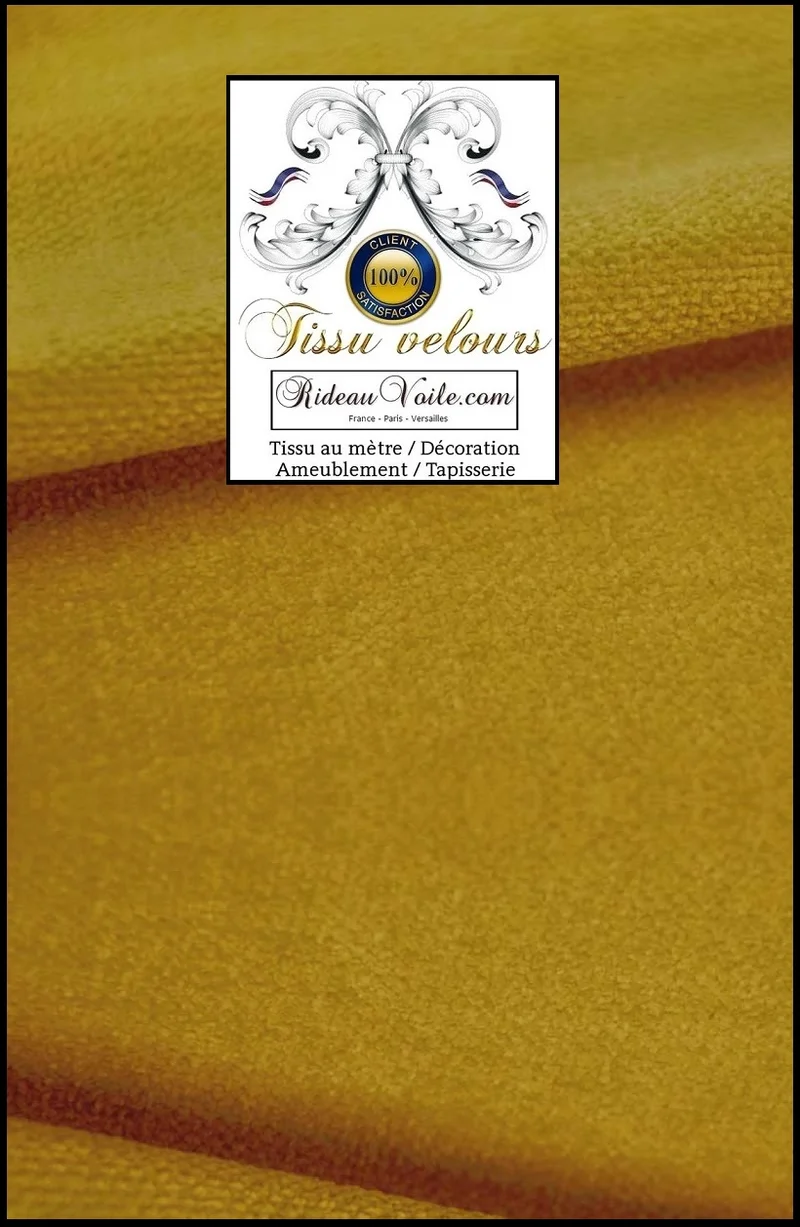 Boutique Étoffe éditeur velours ameublement jaune réversible double face mètre