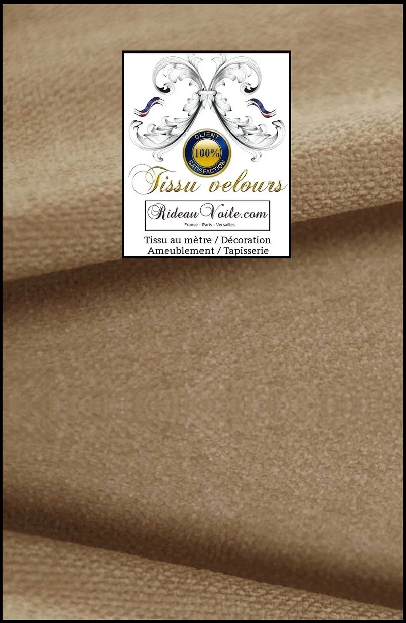 Tissu Velours blanc beige sisal ameublement réversible double face mètre rideau