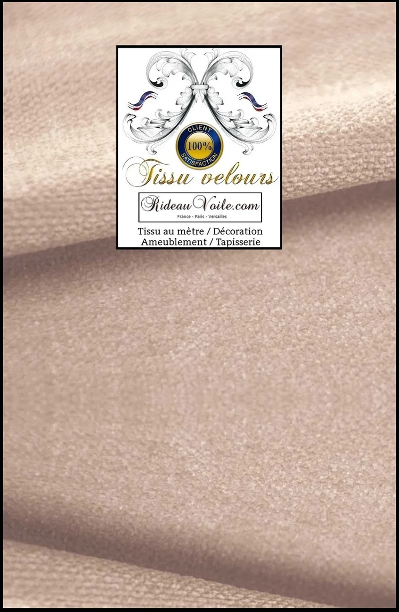 Spécialiste textile Velours d'ameublement blanc grège double face mètre rideau canapé