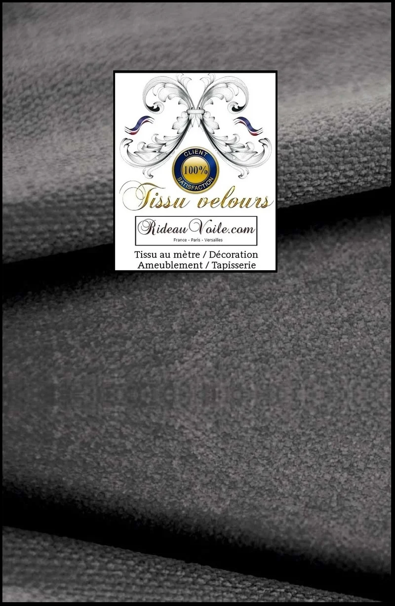 Boutique Velours tissu ameublement gris foncé double face au mètre rideau canapé
