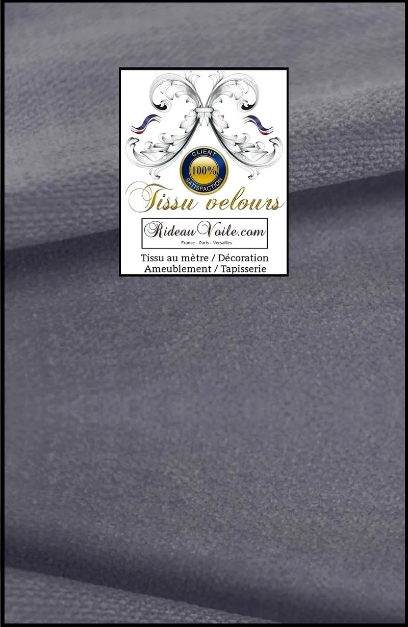 Velours double face tissu ameublement haut gamme gris mètre rideau canapé