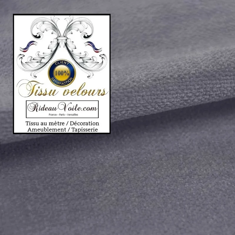 Velours double face tissu ameublement haut gamme gris mètre rideau canapé