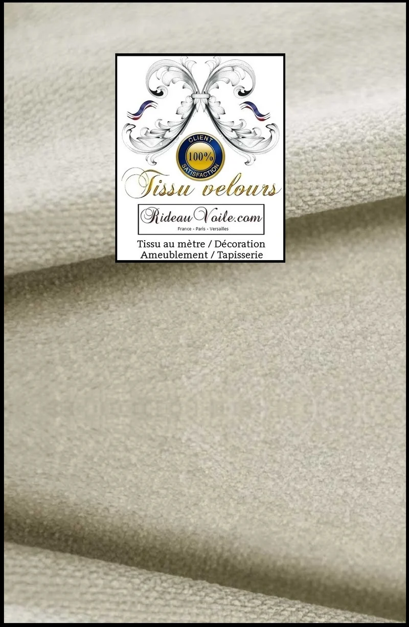 Velours blanc écru double face tissu ameublement au mètre et confection rideau