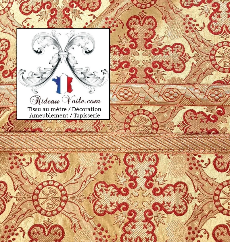 Tissu ameublement Médiéval Brocart Damasco Baroque ornement religieux vêtement