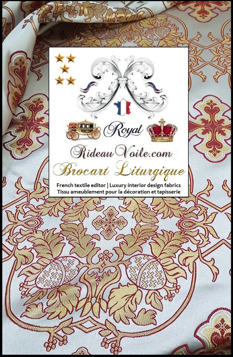 Accessoires religieux Tissu liturgique ameublement décoration Brocart au mètre rideau