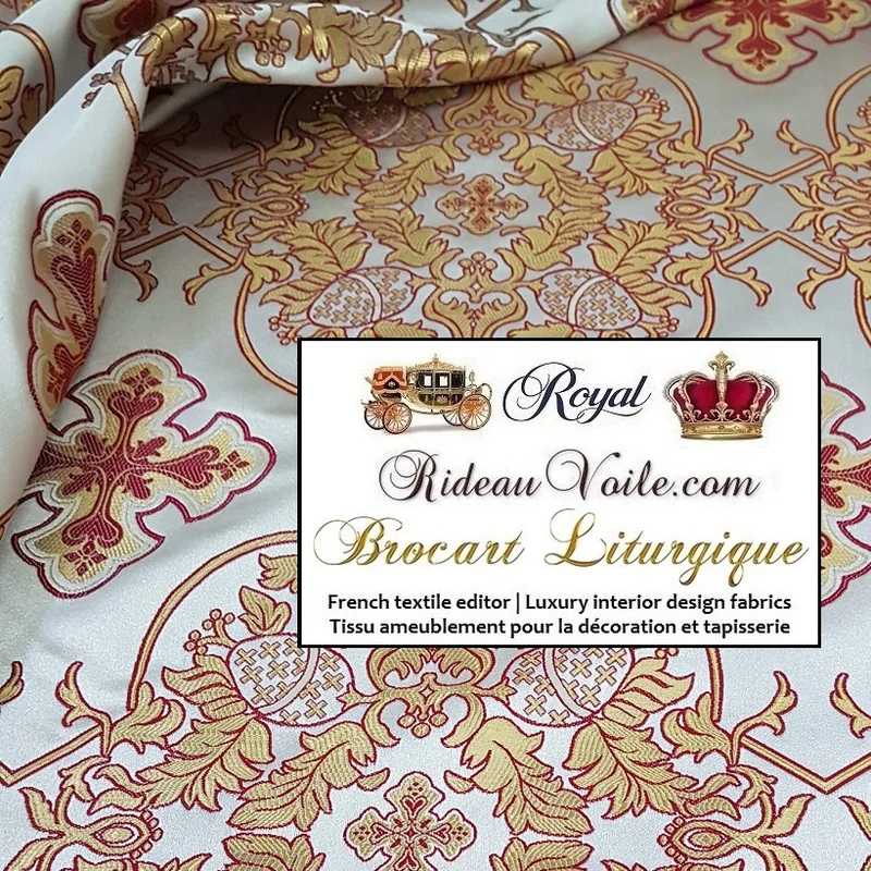 Accessoires religieux Tissu liturgique ameublement décoration Brocart au mètre rideau