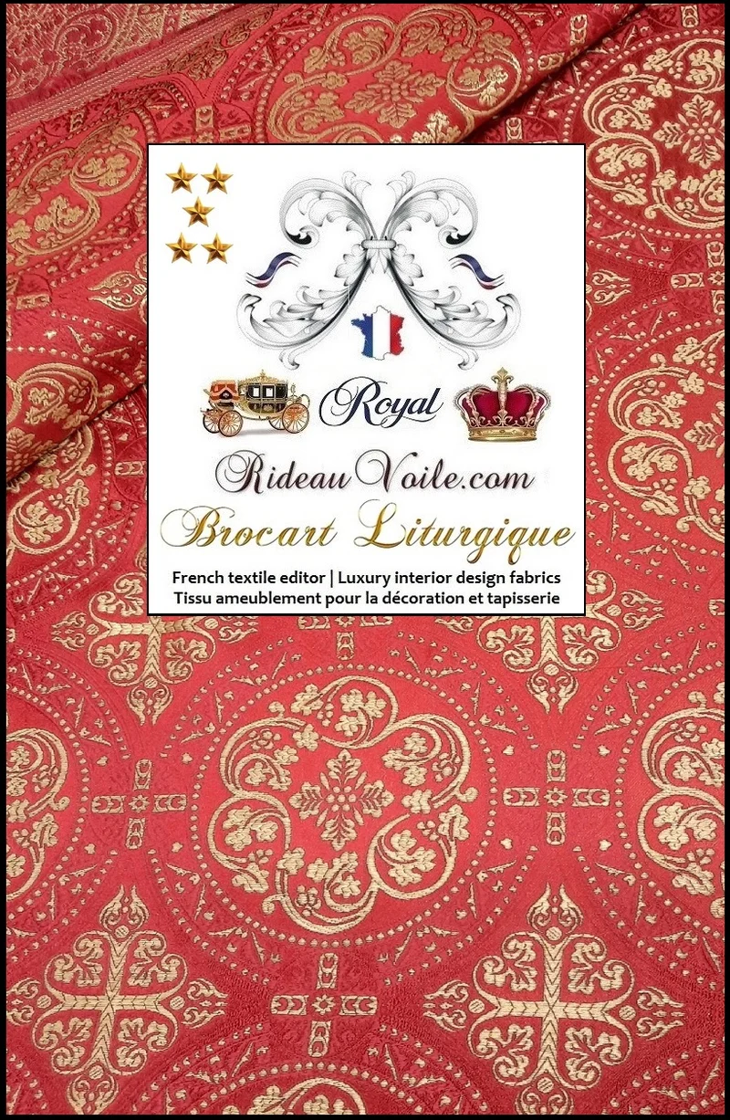 Boutique église religieux Tissu liturgique ameublement Brocart au mètre rideau
