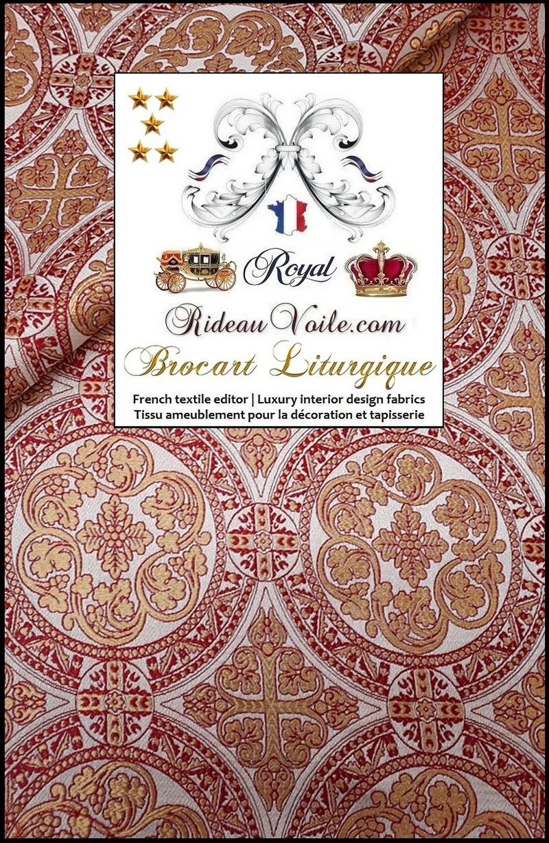Tissu liturgique ameublement décoration Brocart non métallique motif église religieux