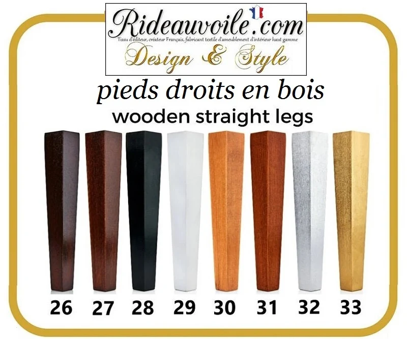 Comment choisir pied droit en bois pour canapé banquette banc pouf meuble déco