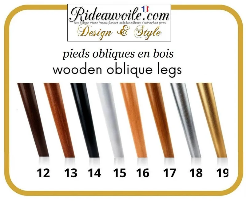 Bien choisir sa couleur de pied en bois pour canapé banquette banc pouf sur mesure