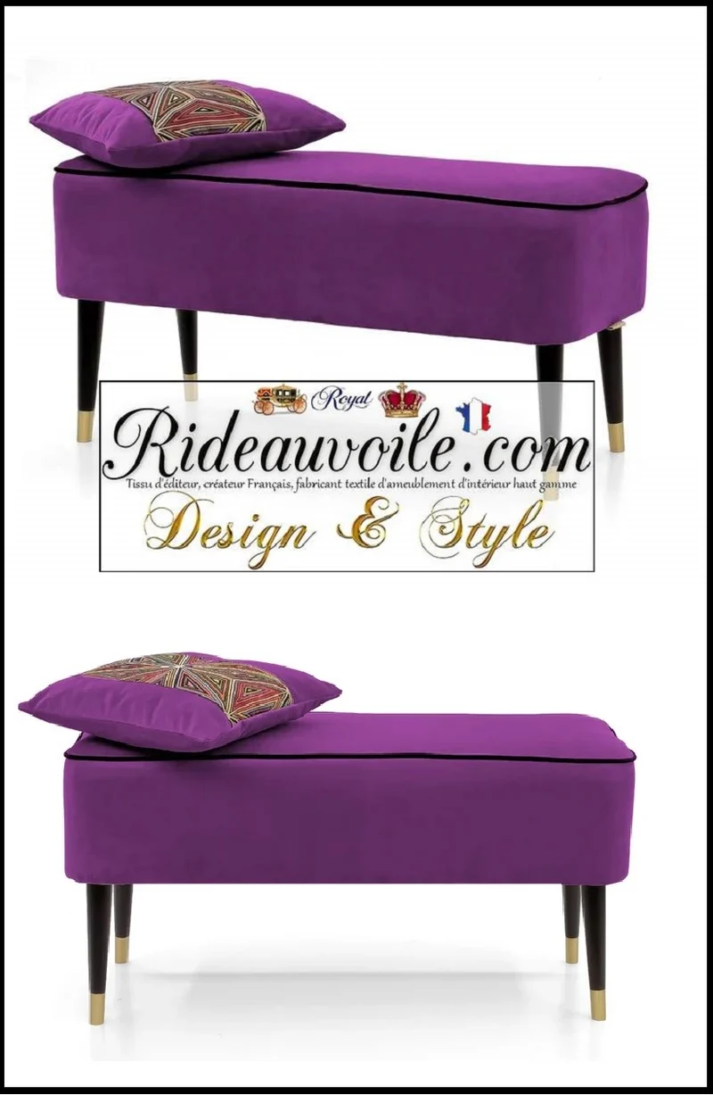 Canapé d'appoint violet Banc velours vert anis pouf et Repose-pieds Siège d'intérieur