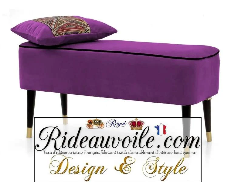 Canapé d'appoint violet Banc velours vert anis pouf et Repose-pieds Siège d'intérieur
