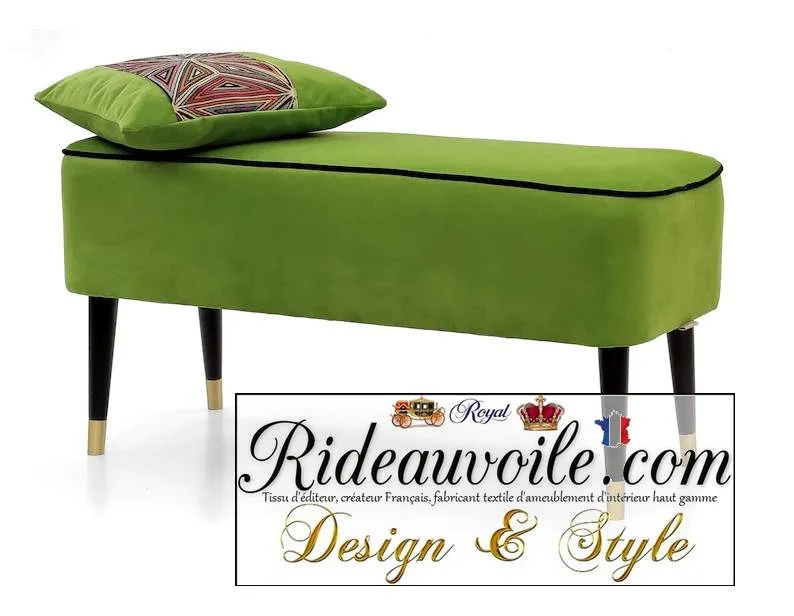 Canapé d'appoint vert foncé Banc velours vert anis pouf et Repose-pieds Siège d'intérieur