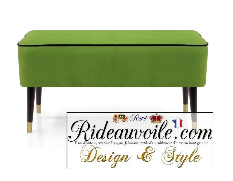 Canapé d'appoint vert foncé Banc velours vert anis pouf et Repose-pieds Siège d'intérieur