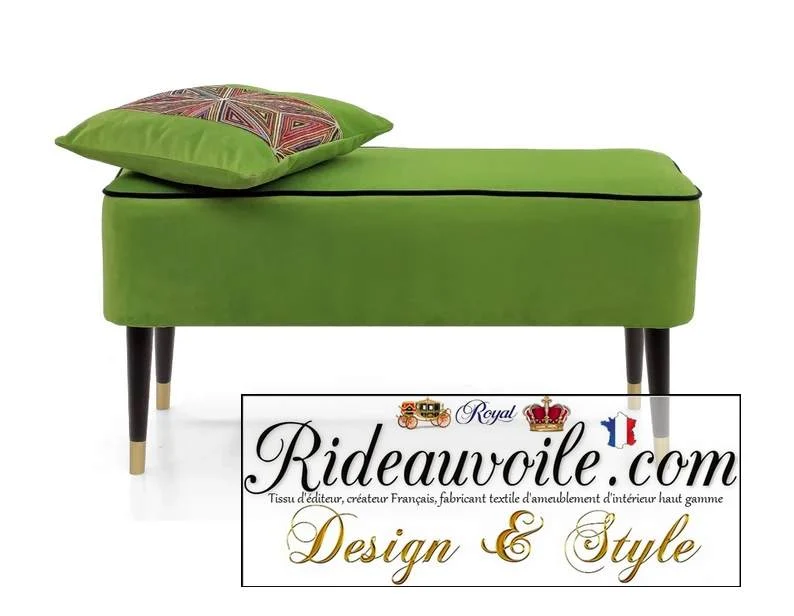 Canapé d'appoint vert foncé Banc velours vert anis pouf et Repose-pieds Siège d'intérieur